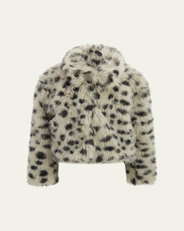 Girl's Leo Faux Fur Coat, Size 4-14